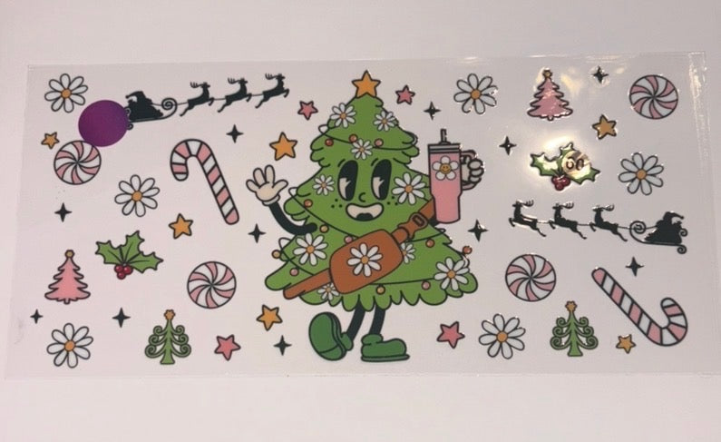 tree with sleigh