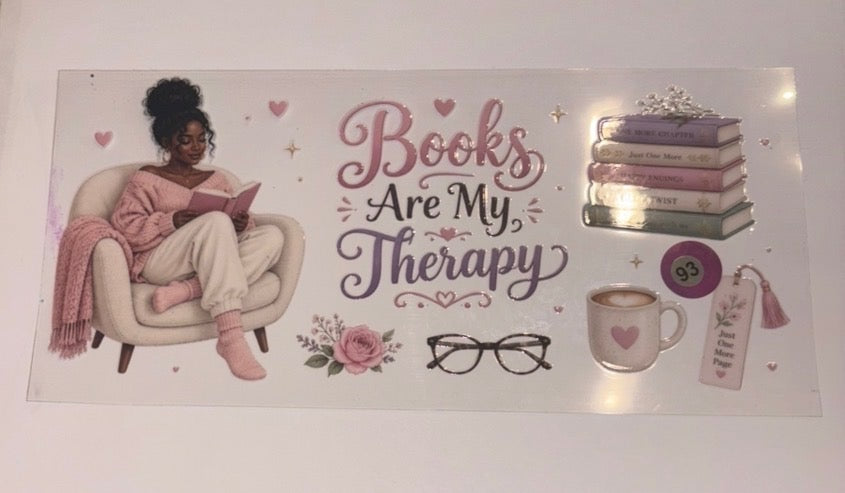 books are my therapy soft pink