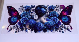 WOMAN ROSE AND BUTTERFLY