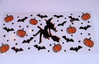 WITCH PUMPKIN AND BATS
